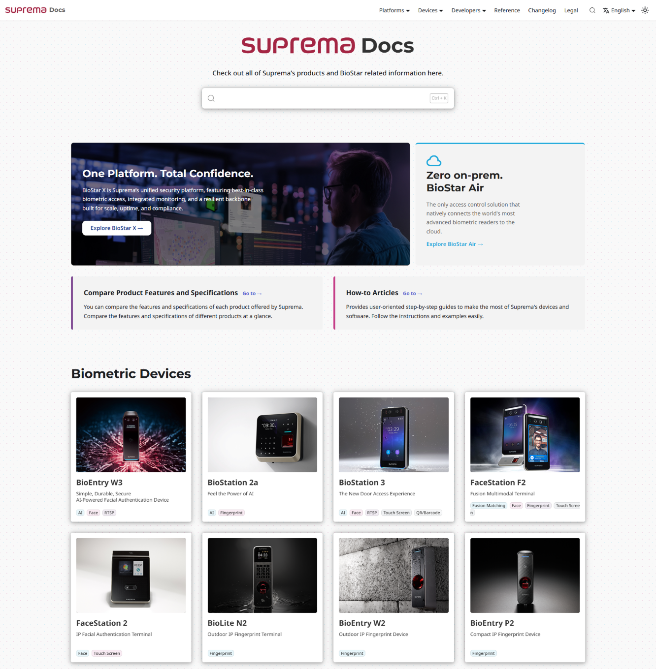 Suprema Docs home